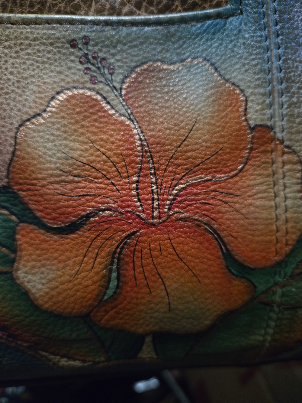 Awesome Anuschka Hand-Painted Floral Butterfly Satchel – Multicolor. GUC - Picture 10 of 16